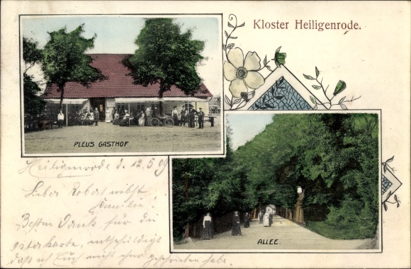 Postcard Heiligenrode Stuhr in Lower Saxony, Pleus Gasthof, avenue