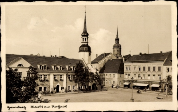 Ak Spremberg in Lausitz, markt, stadhuis