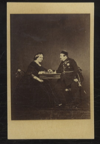CdV King Frederik VII Carl Christian of Denmark, Countess Louise Christine Danner, née Rasmussen