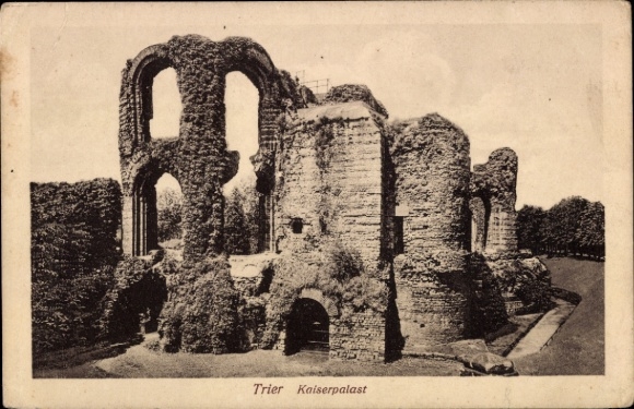 Ak Trier an der Mosel, Ruinen des Kaiserpalasts,  Schwarz-Weiß-Foto