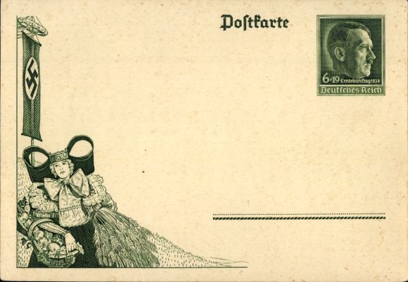 KP pocztowa Reichsertedankfest 1938 Bückeberg, Schaumburg Strój Lippijski