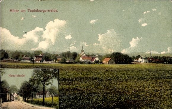 Ak Hilter am Teutoburger Wald, Hauptstraße, Totalansicht