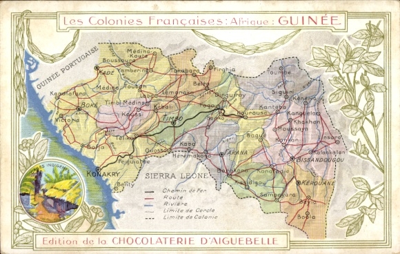 Maps Postcard Guinea, Conakry Konakry, Timbo, Farana, Chocolaterie d'Aiguebelle