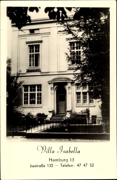 Postcard Hamburg Eimsbüttel, Villa Isabella, Isestraße 132
