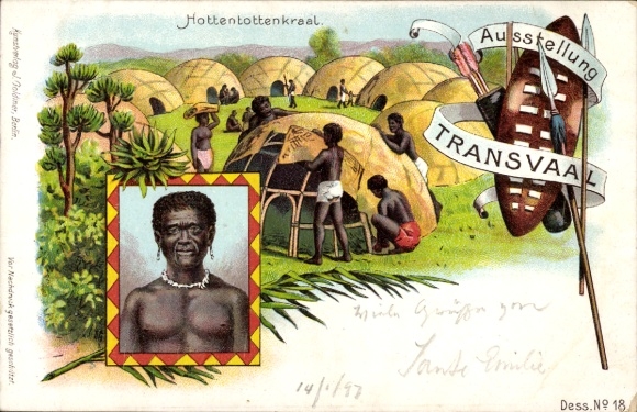 Litho Berlin, Ausstellung Transvaal, Hottentottenkraal