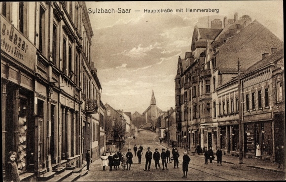 PC Sulzbach in Saarland, main street with Hammersberg