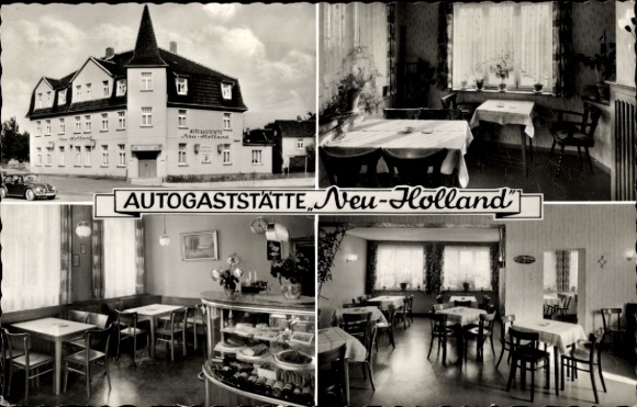 Postcard Niedervellmar Vellmar Hessen, Autogaststätte Neu-Holland, owner Helmut Stöter
