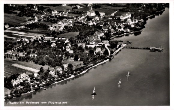 Ak Hagnau am Bodensee, Fliegeraufnahme