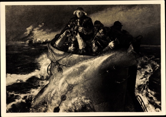 Artist PC Schreiber, Rich., After the convoy battle, German submarine, HDK 534