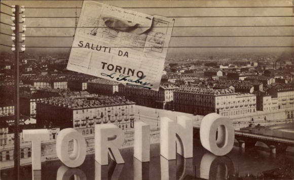 Ak Torino Turin Piemonte, Gesamtansicht, Telegramm