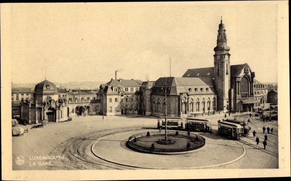 KP Luxemburg Luksemburg, dworzec kolejowy, tramwaj