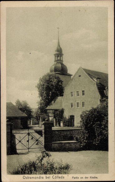 Postcard Ostramondra in Thuringia, lot at the church
