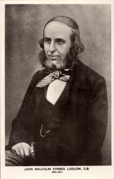 Postcard John Malcolm Forbes Ludlow, CB, Anglo-Indian lawyer, newspaper publisher, portrait