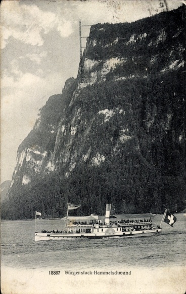 Postcard Bürgenstock Canton Nidwalden, Hammetschwand, steamer Gotthard