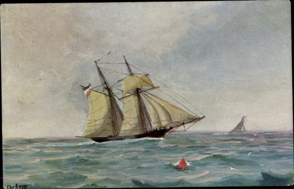 Artist PC Rave, Chr., Marine Gallery No. 259, German schooner from 1840