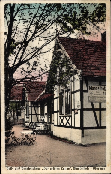 Ak Mandelholz Elend Oberharz am Brocken, Gast- und Pensionshaus zur grünen Tanne
