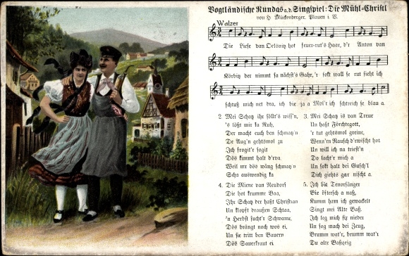 liedje Ak Mückenberger, Hilmar, Vogtländische Kundas uit het Singspiel Die Mühl Christl