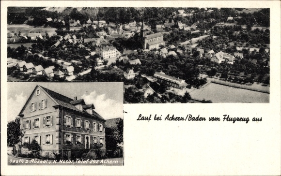 Postcard Lauf in Baden Black Forest, Gasthaus zum Rössel, total view