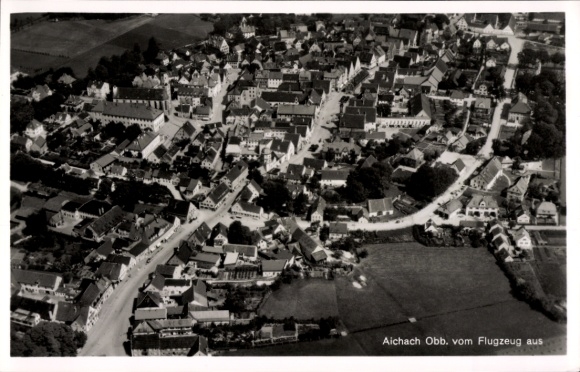 Ak Aichach in Oberbayern Schwaben, Fliegeraufnahme