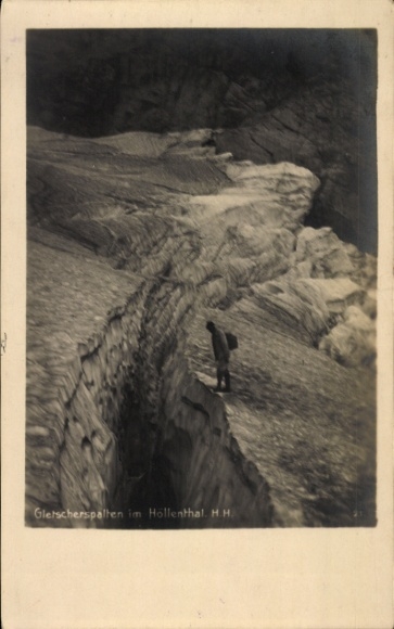 Postcard Grainau in Upper Bavaria, Höllental, glacier crevasses, Partnachklamm