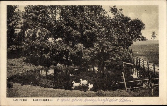 Ak Lahnhof Nenkersdorf Netphen in Siegerland, Gasthof zum Lahnhof, Lahnquelle