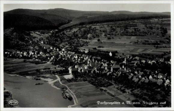 Postcard Dorfprozelten am Main Lower Franconia, aerial photograph