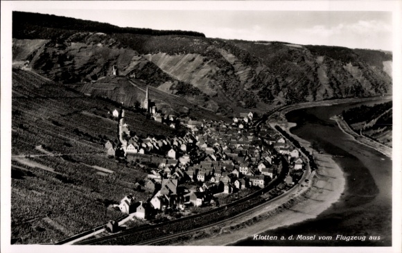Postcard Klotten on the Moselle, aerial photograph