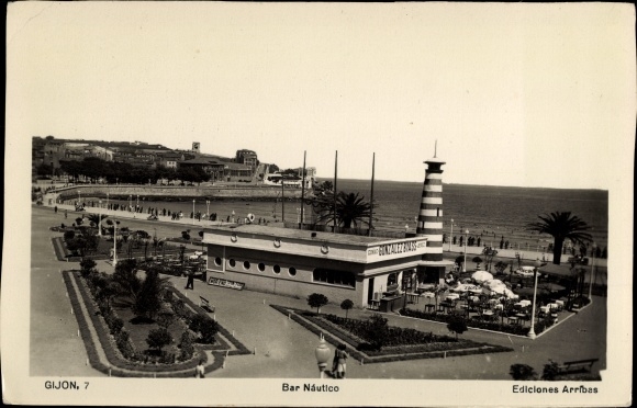 Ak Gijón Asturië Spanje, Bar Nautico