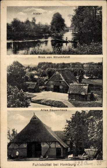 Postcard Hamburg Nord Fuhlsbüttel, Old Farmhouse, Alster, Struckholdt