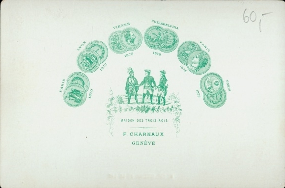 Cabinet photo Lucerne Lucerne Switzerland, 1881, general view. Image Atelier F. Charnaux, Geneva