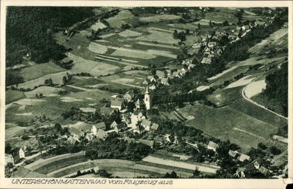 Postcard Unterschönmattenwag Unter Schönmattenwag Forest Michelbach in the Odenwald Hesse, aerial photograph