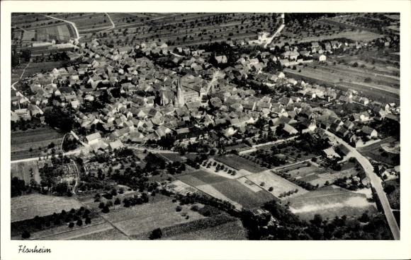 Postcard Flonheim in Rheinhessen, aerial photograph