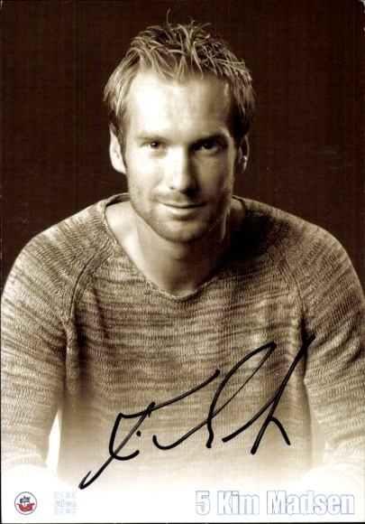 Autograph card footballer Kim Madsen, FC Hansa Rostock, autograph