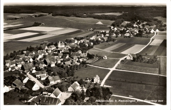 Postcard Niederrieden in Schwaben Unterallgäu, aerial photograph