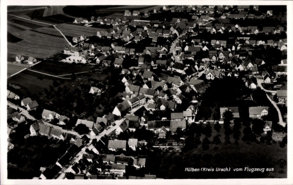 Postcard Hülben in the Swabian Alb, aerial photograph of the village