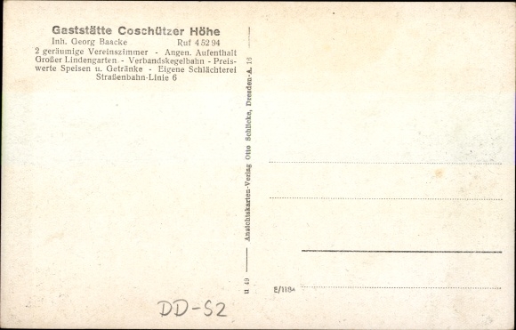 PC Dresden Coschütz, restaurant Coschützer height