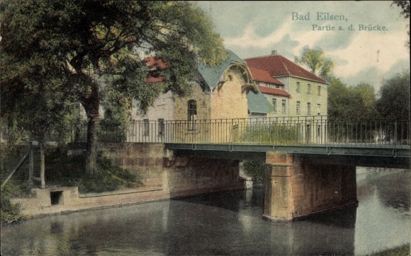 Postcard Bad Eilsen Lower Saxony, bridge