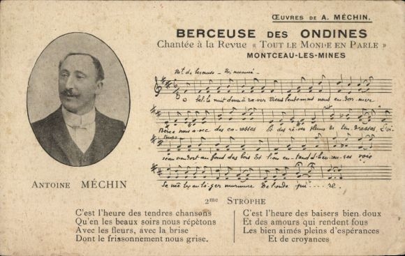 Song Postcard Antoine Mechin, Berceuse des Ondines, Tout le Monde en parle
