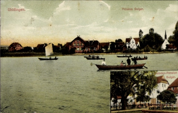 Postcard Uhldingen Mühlhofen am Bodensee, Femdenpension Sulger