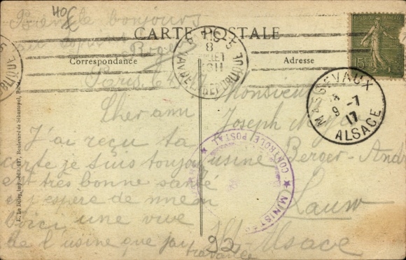 Postcard Billancourt Hauts de Seine, accident in the Renault factory on June 13, 1917