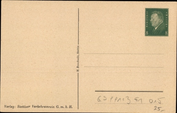 Postwaardestuk Briefkaart Szczecin Stettin Pommeren, Manzelbrunnen, stadhuis