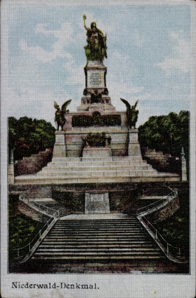 Seiden Postcard Rüdesheim am Rhein, Niederwald National Monument