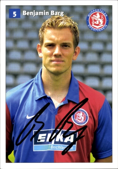 Autograph card footballer Benjamin Barg, Wuppertaler SV, autograph