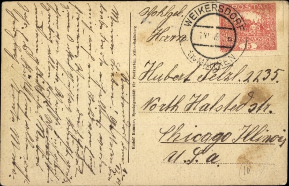 Postcard Rapotín Reitendorf Region Olomouc, train station, glass factory, inn