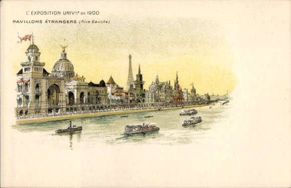 Chromo-Litho Paris, World Exhibition 1900, Pavilions Etrangers, Rive Gauche