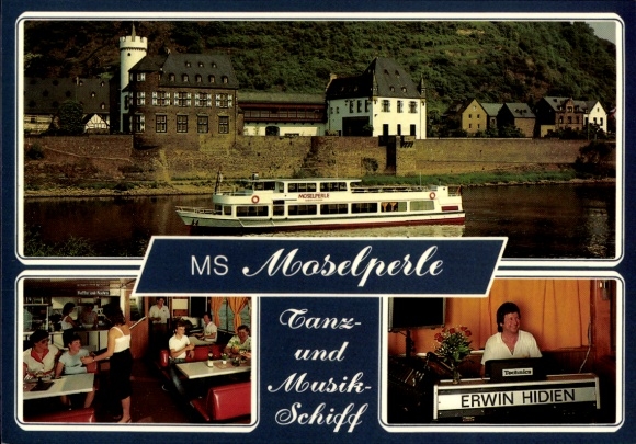 Postcard steamer MS Moselperle, ship restoration