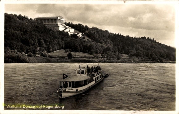 Picture of Donaustauf in the Upper Palatinate, Walhalla near Regensburg, ship