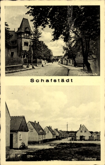 Ak Schafstädt Bad Lauchstädt Sachsen Anhalt, Bahnhofstraße, Siedlung,  Aufnahme