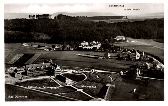 Ak Bad Dürrheim im Schwarzwald, Landschaftsaufnahme,  Eisenbahner-Erholungsheim, Kindersabad, Pr.