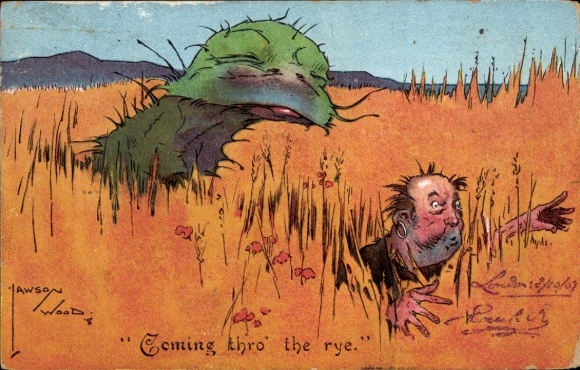 Artists Postcard Wood, Lawson, Coming thro' the rye